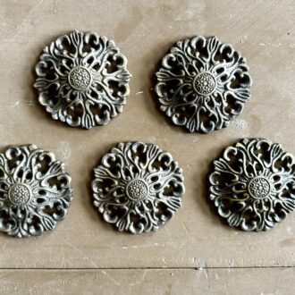 Classic bronze door or window accent pieces ornate set of five pieces