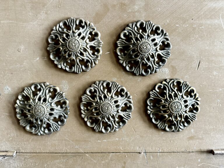 Classic bronze door or window accent pieces ornate set of five pieces