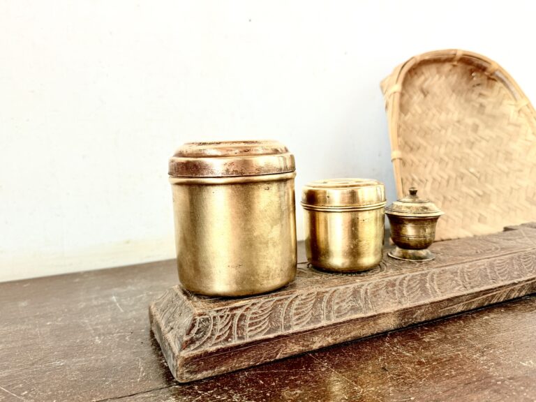 Temple trio brass sambadam and Kumkum chimil - Image 2