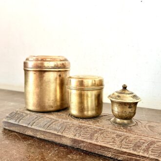 Temple trio brass sambadam and Kumkum chimil