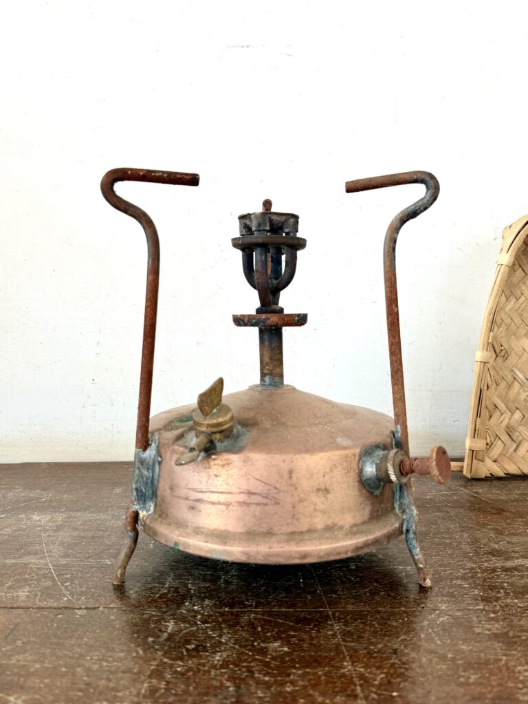 Vintage large brass metal kerosene pressure stove a household cooking appliance