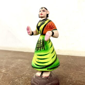 Tanjore damsel dancing doll features handmade, hand painted classic collectible